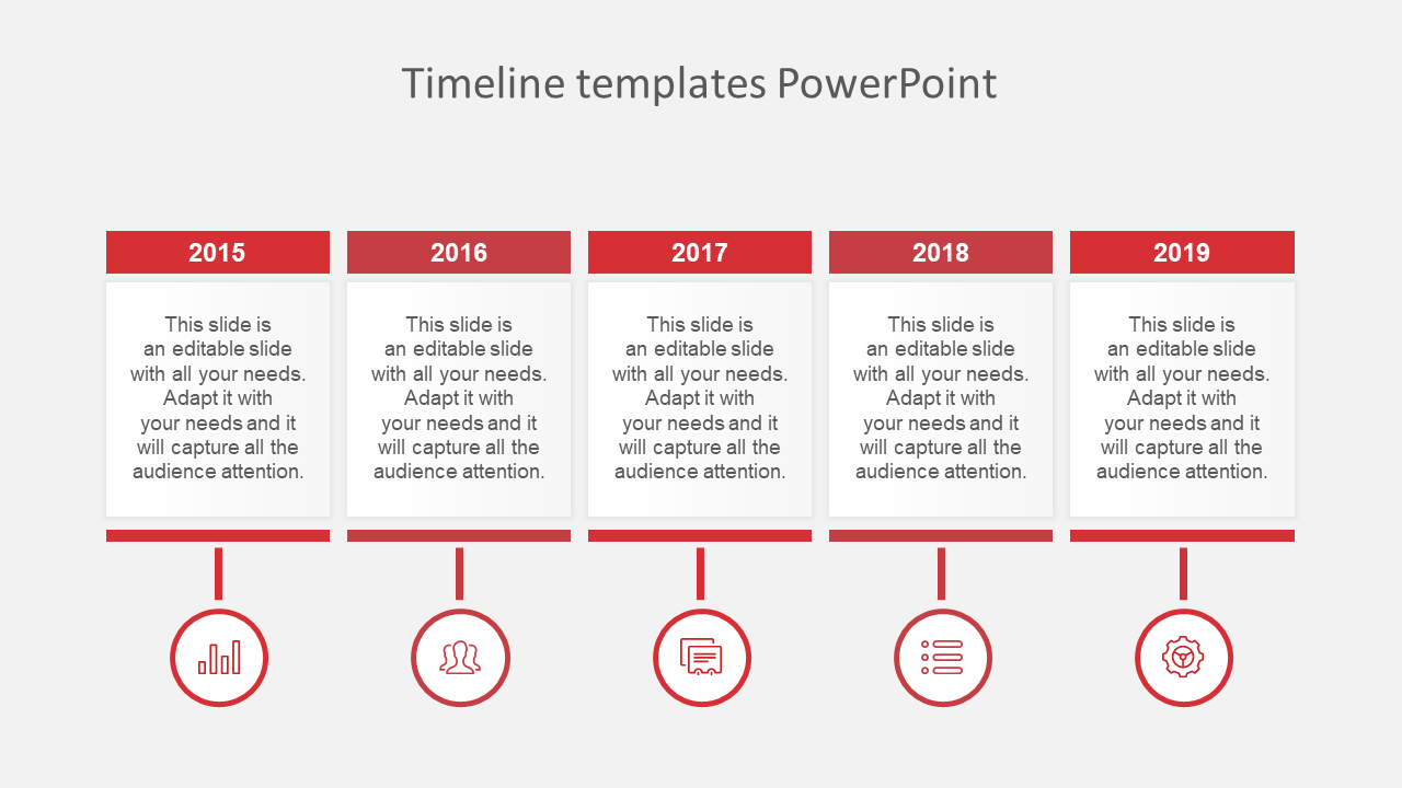 timeline templates powerpoint 2010-red